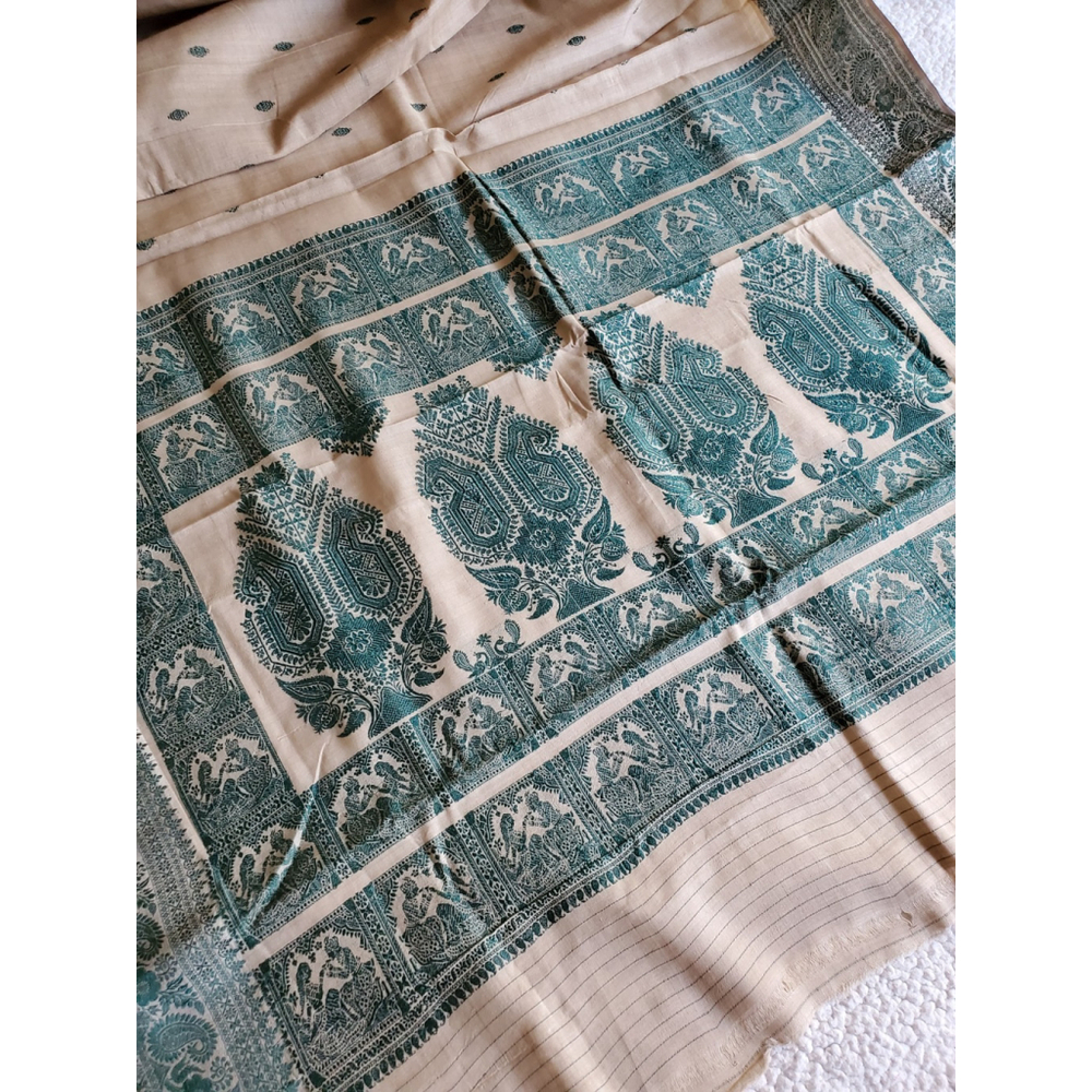 Women Pure Tussar Silk Revival Baluchari Saree Handloom Designer Festive